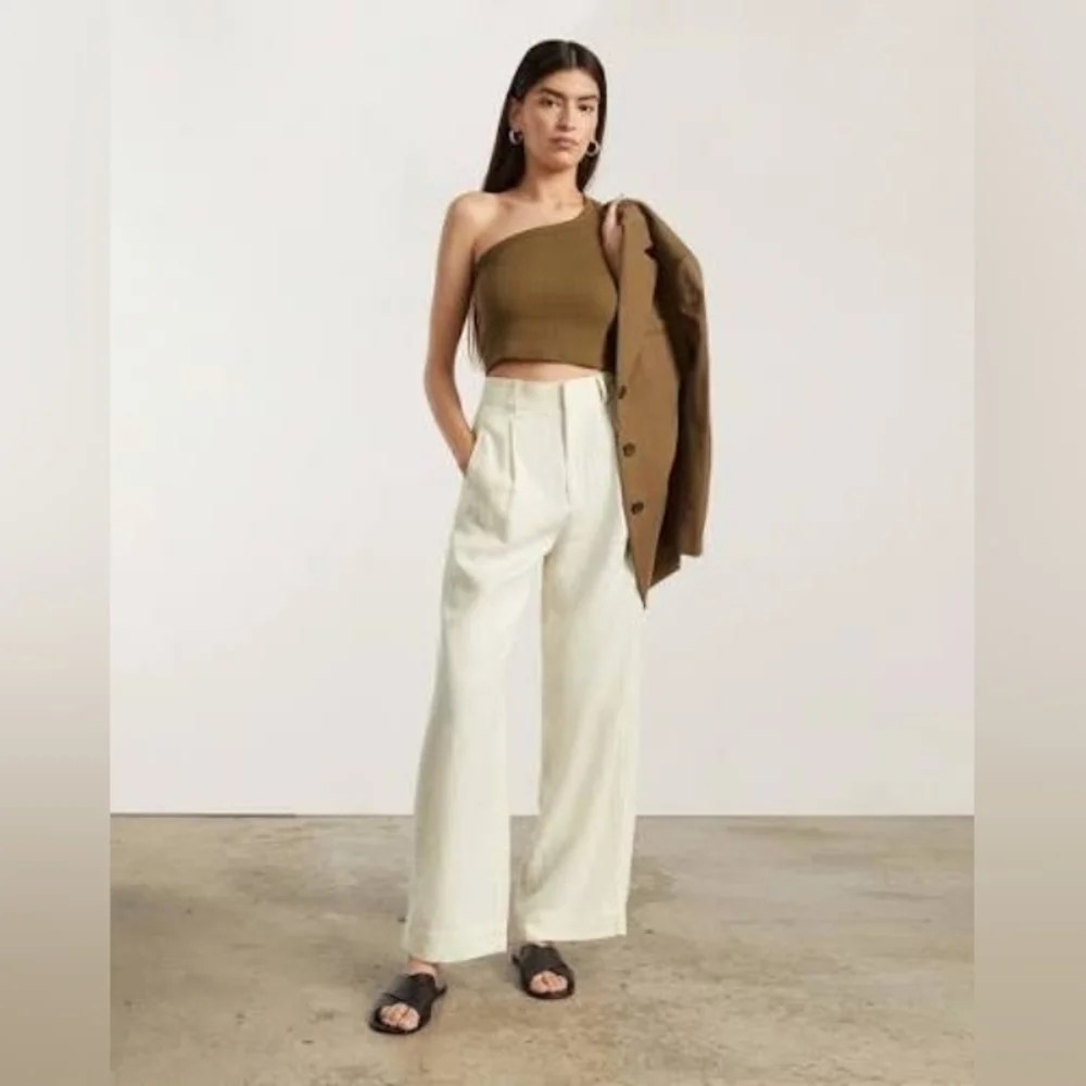 Everlane 100% Linen Pants. Green. Size 6. Waist 29. Perfect Condition. - Picture 6 of 17